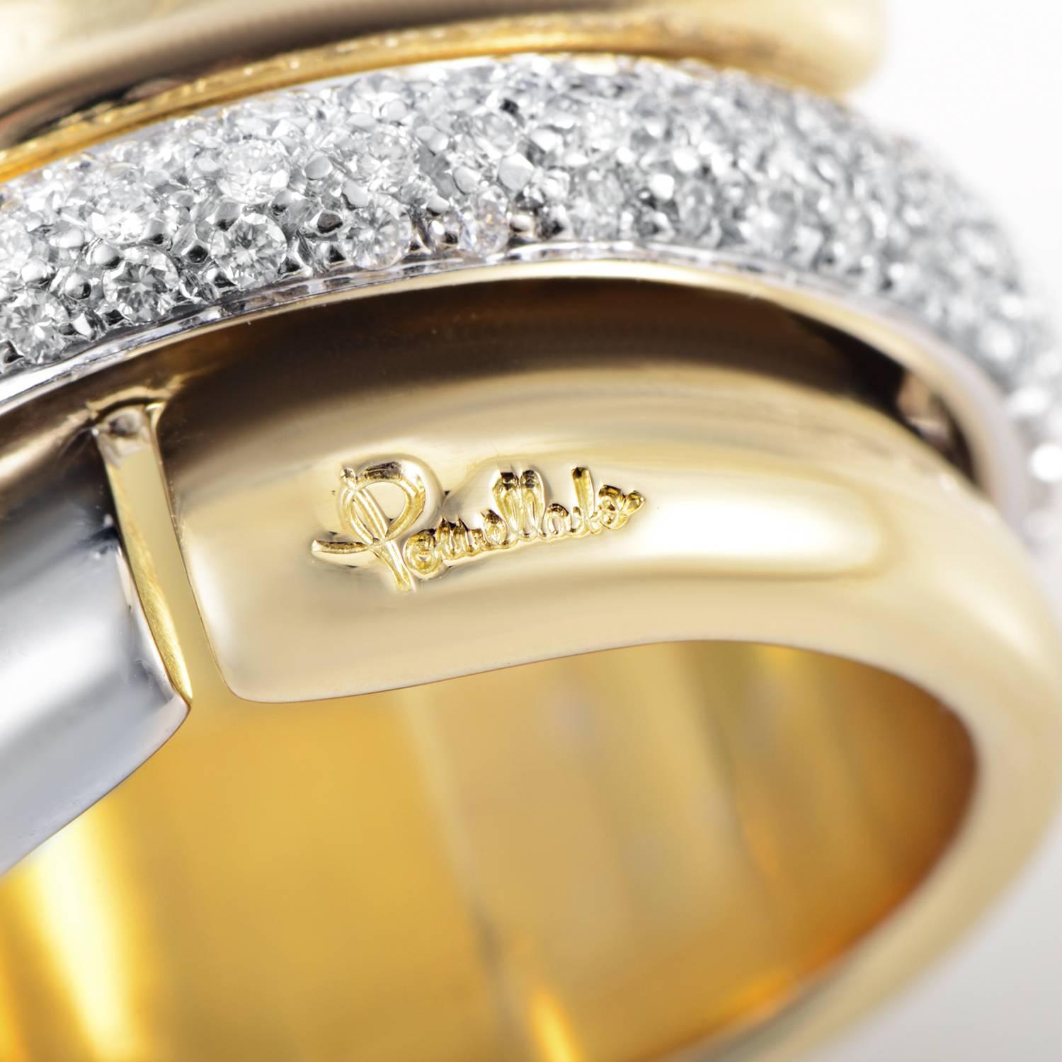 Women's Pomellato Diamond Multicolor Gold Rotating Band Ring