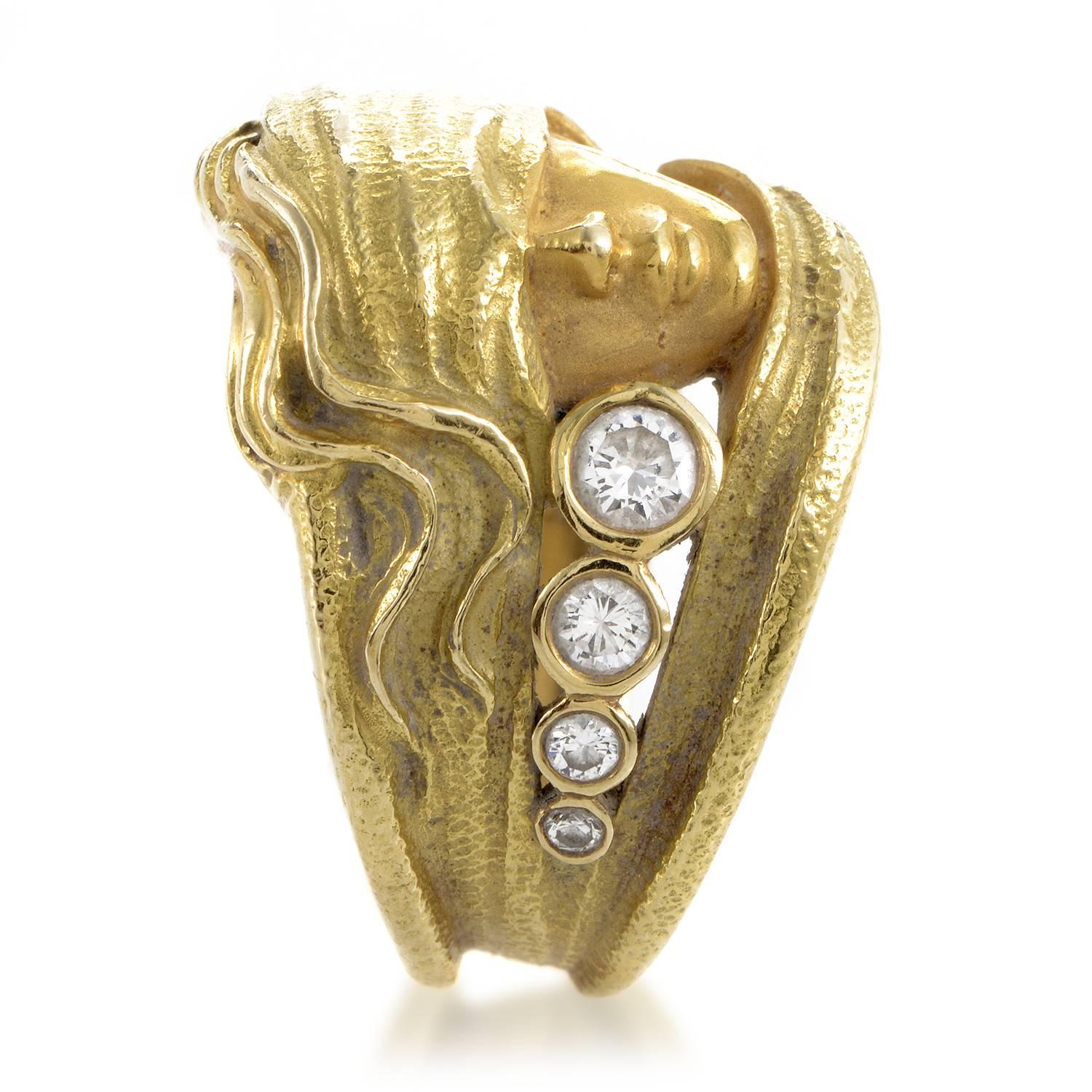 ring with woman's face