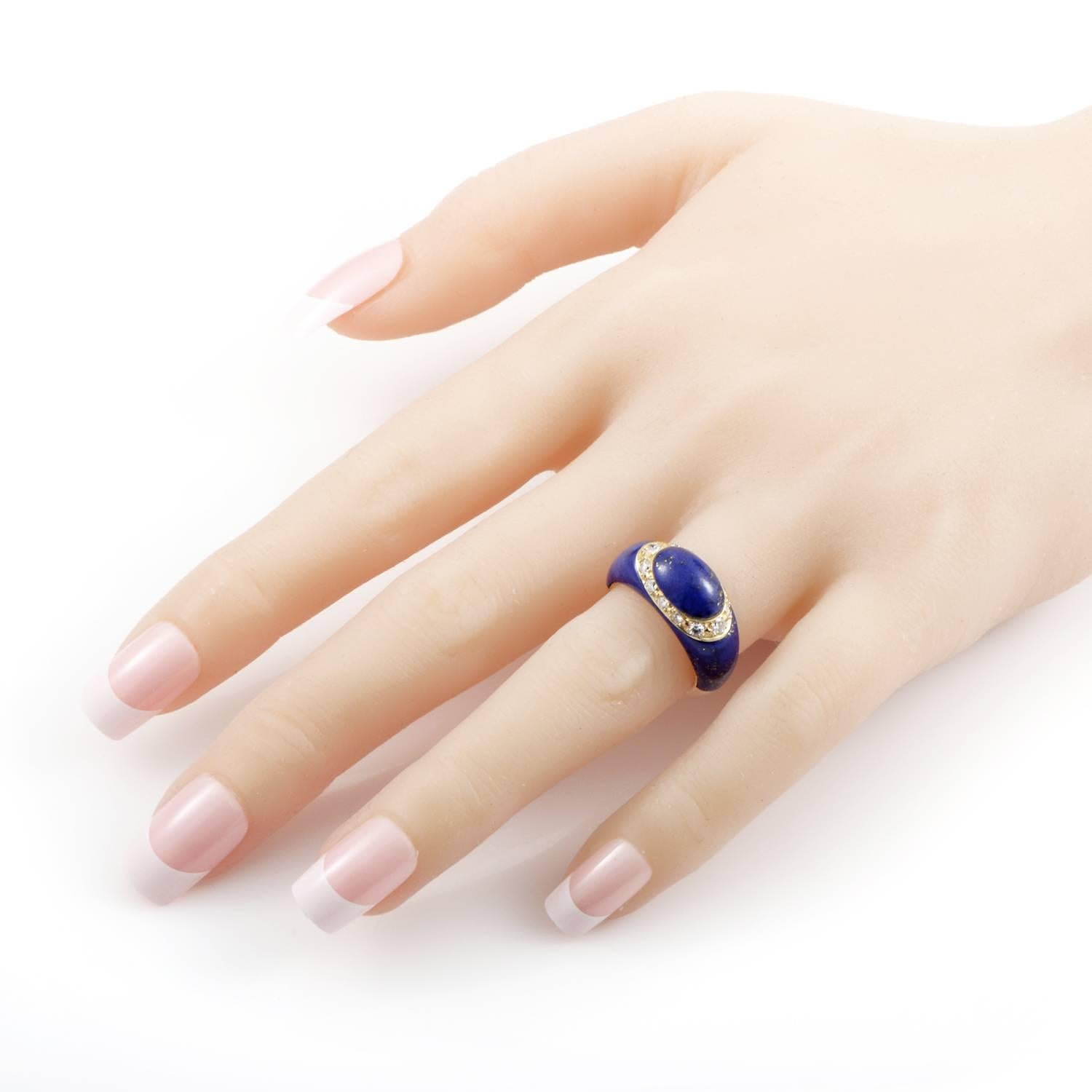 Women's Van Cleef & Arpels Lapis Lazuli Diamond Gold Ring