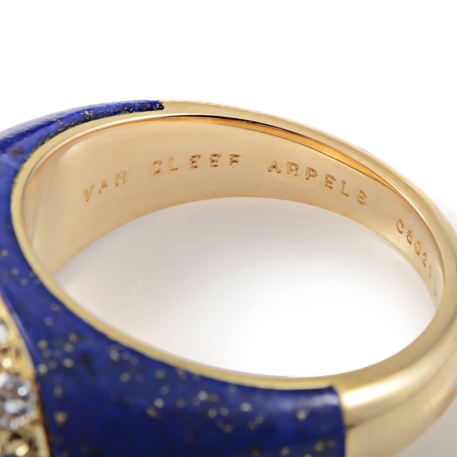 Van Cleef & Arpels Lapis Lazuli Diamond Gold Ring 1