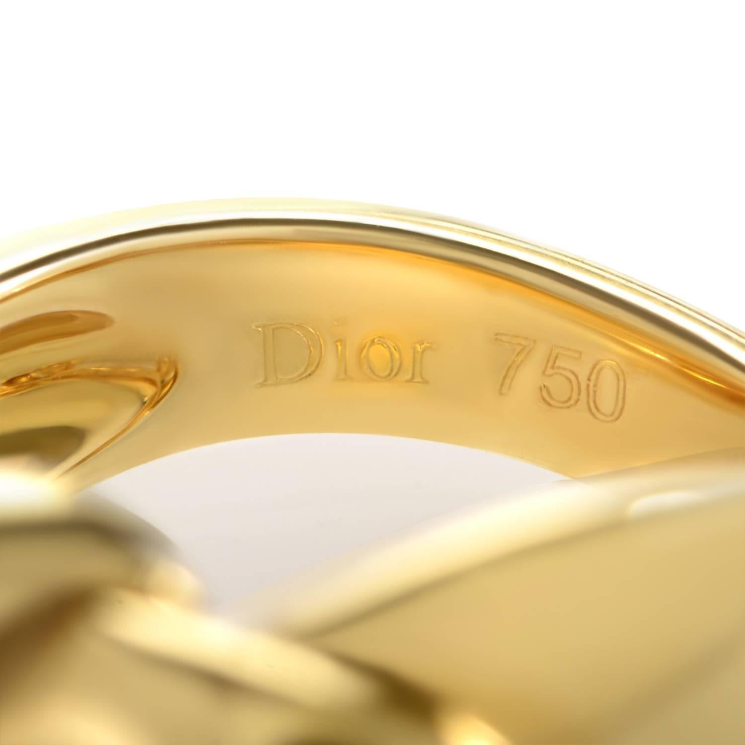 Dior Bague solitaire à nœud en or et diamants 1