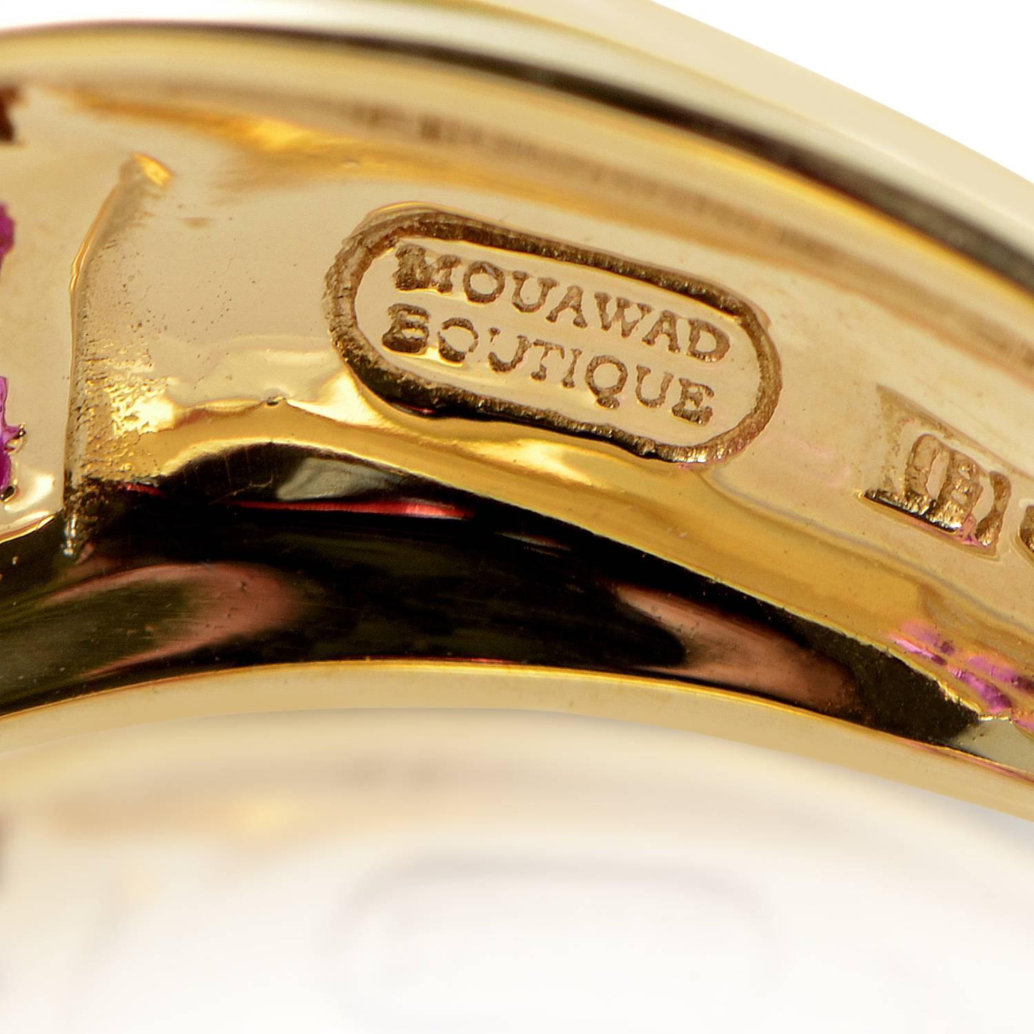 Mouawad Ruby Diamond Gold Band Ring 1