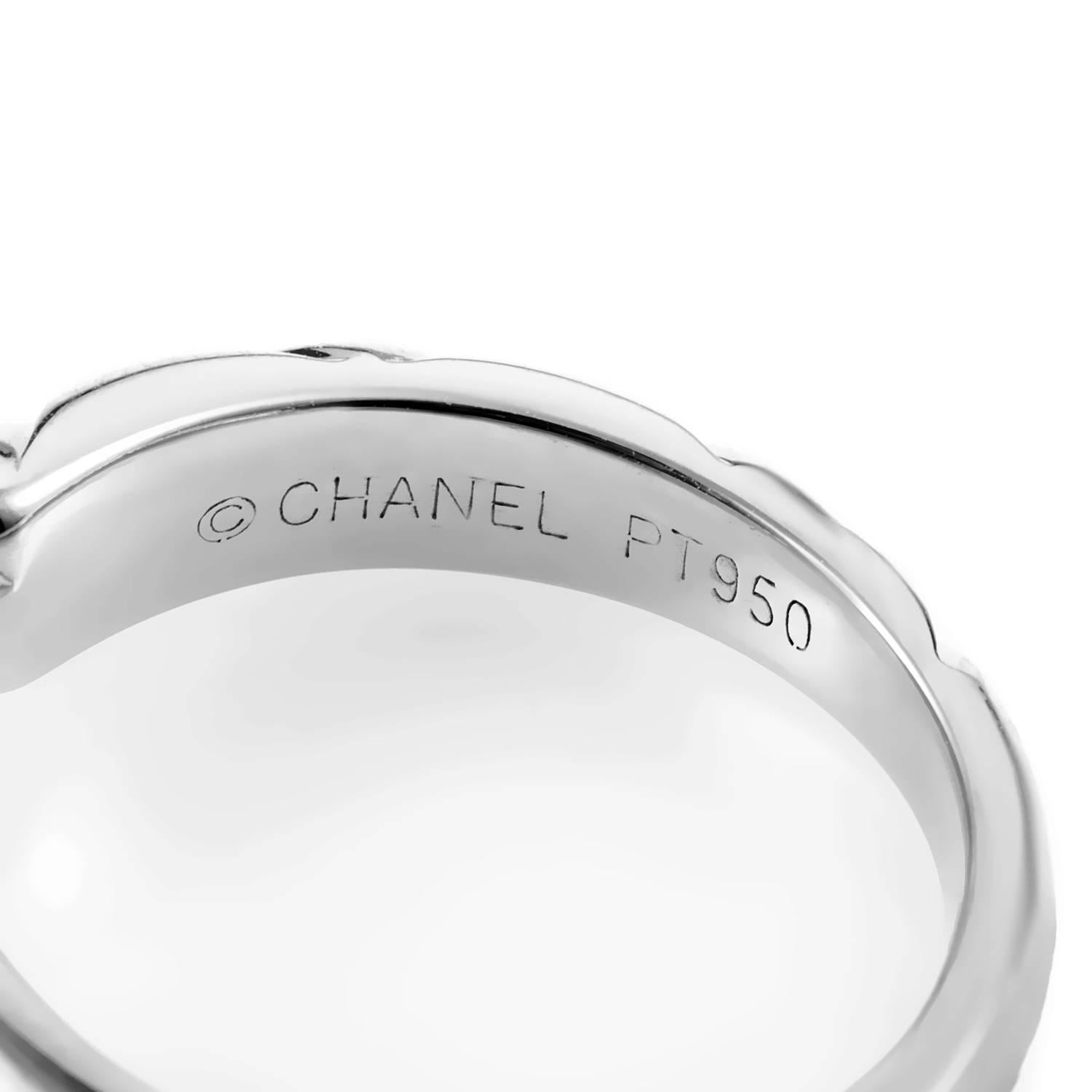 Women's Chanel Matelasse 1.03 Carat Diamond Platinum Solitaire Engagement Ring