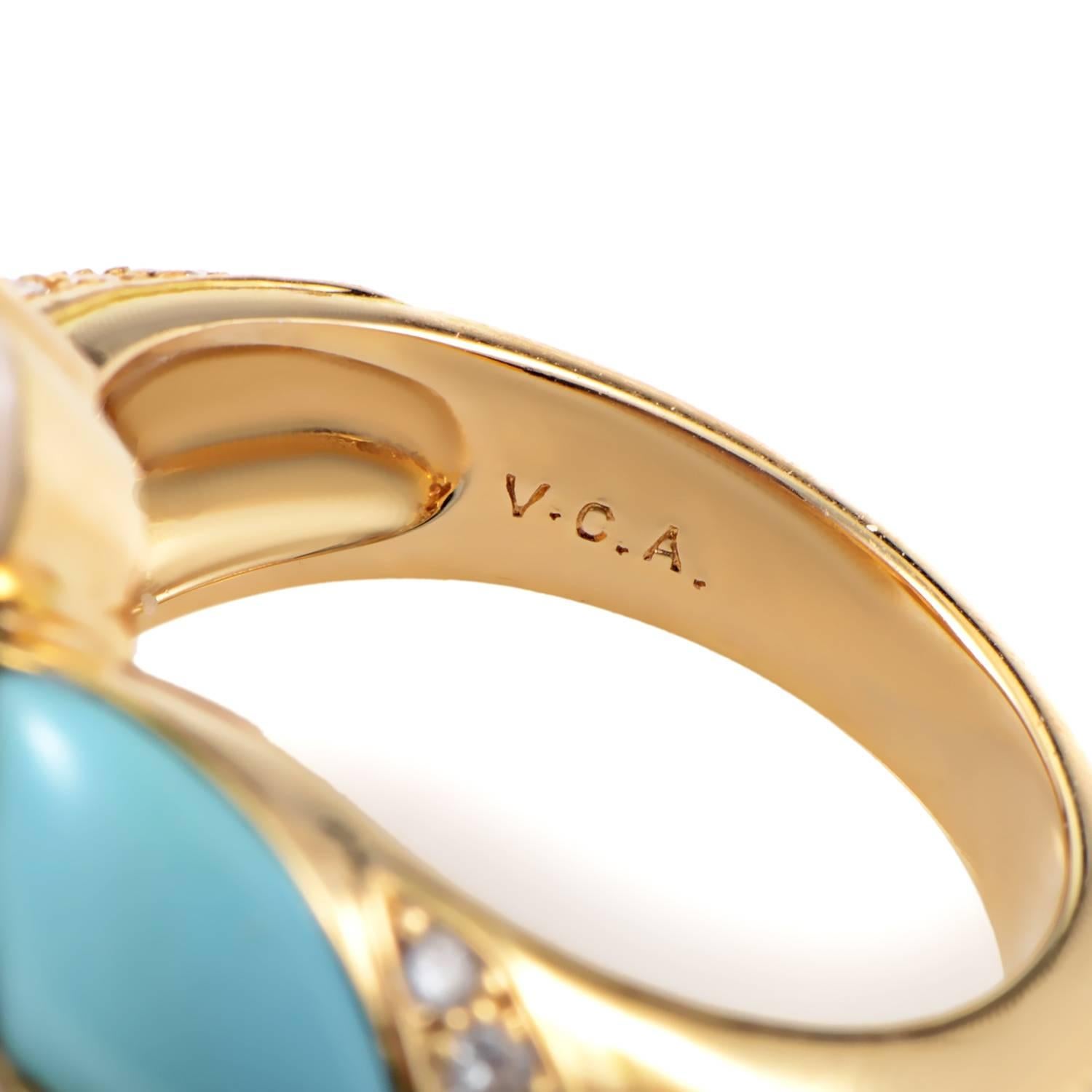 Van Cleef & Arpels Gemstone Diamond Gold Floral Ring 1