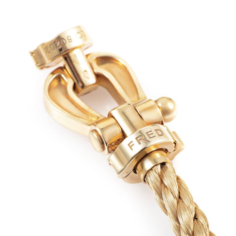 FRED Red Cord Bracelet with 18k Yellow Gold MD Buckle, Exclusively