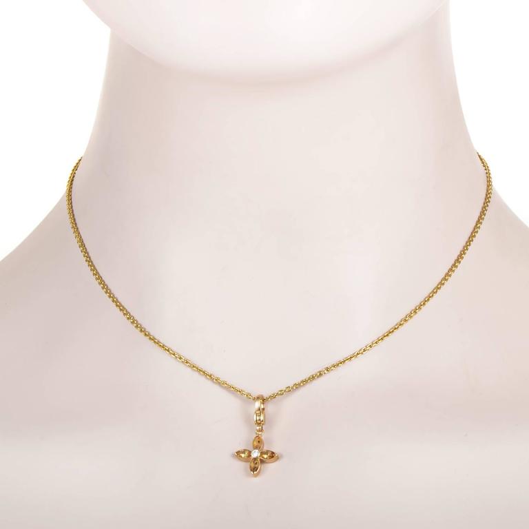 Louis Vuitton Citrine Blossom Diamond Gold Pendant Necklace at 1stDibs