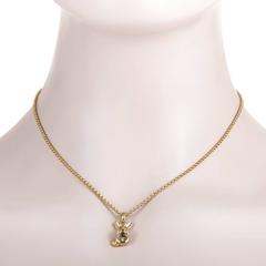 Chopard Happy Diamonds Edelstein Gold Bunny Rabbit Anhänger Halskette