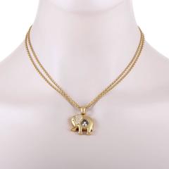 Chopard Happy Diamonds Gold-Halskette mit Elefanten-Anhänger