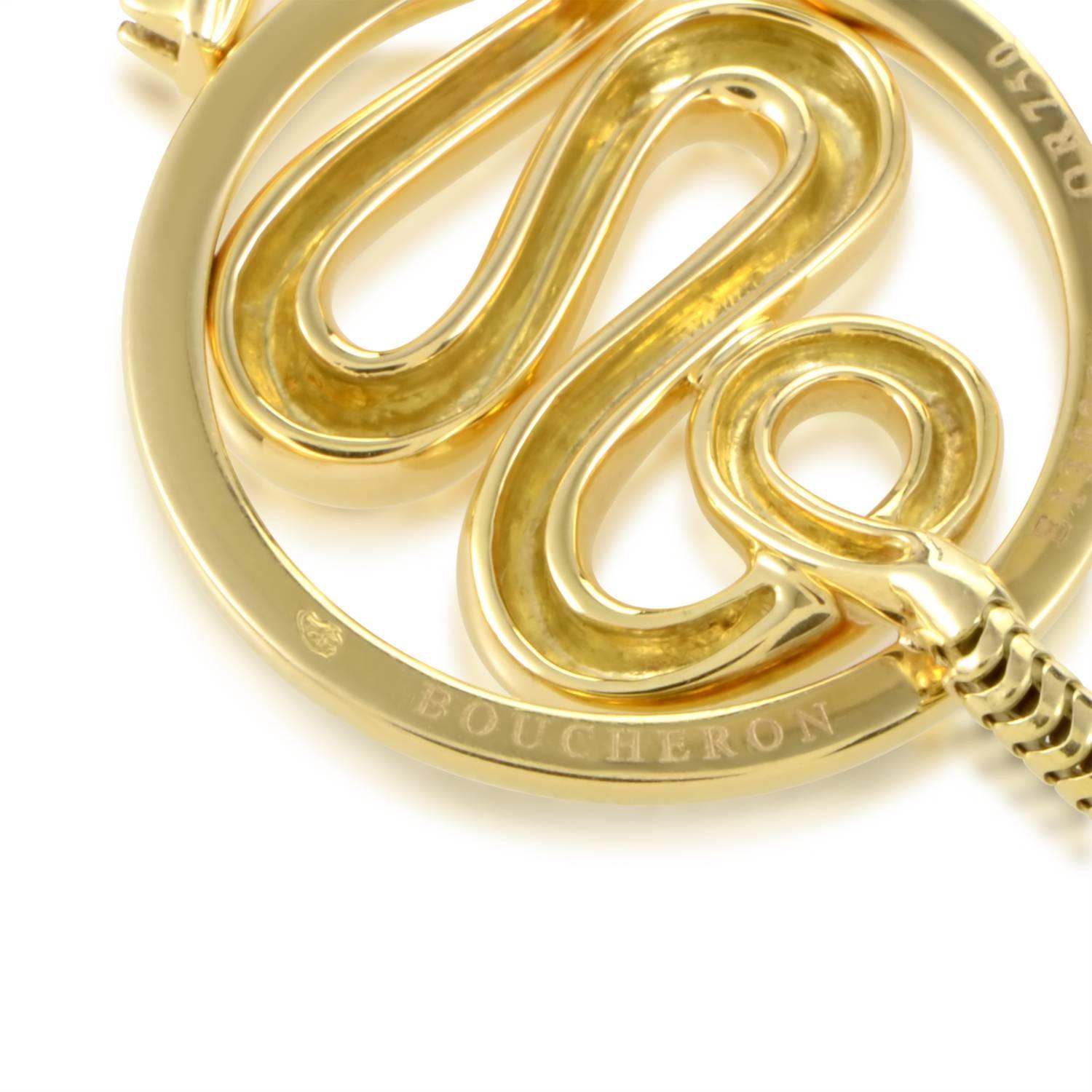 Boucheron Gold Long Tail Snake Pendant In Excellent Condition In Southampton, PA