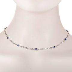 Sapphire Diamond Gold Collar Necklace