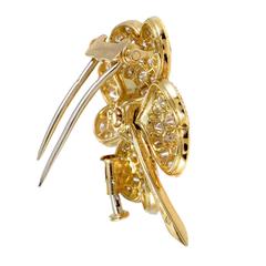 Van Cleef & Arpels Cosmos Ruby Diamond Gold Pendant Brooch