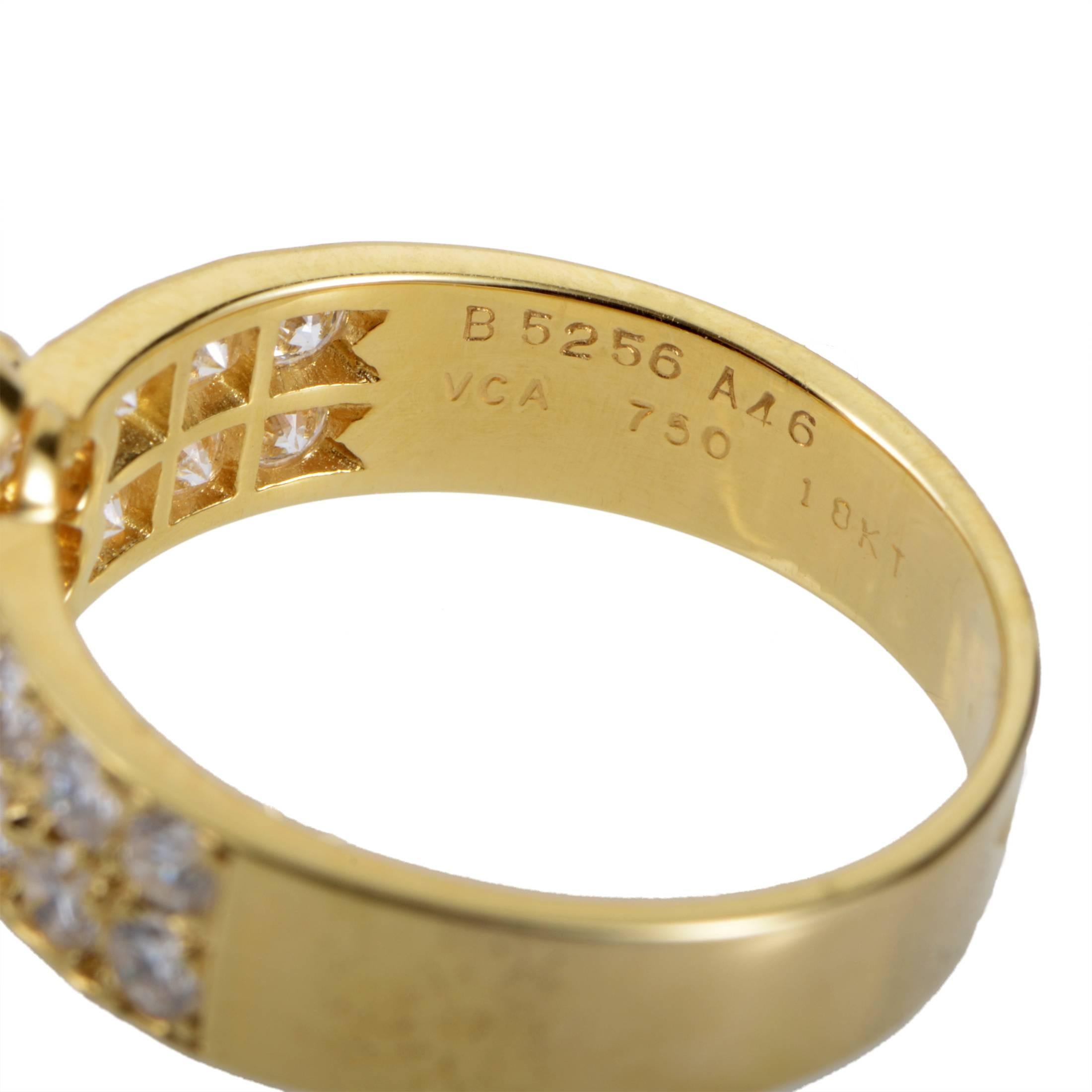 Van Cleef & Arpels Fleurette Yellow Gold and Diamond Ring 1