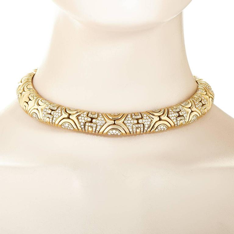 Diamond Pave Gold Choker Necklace 