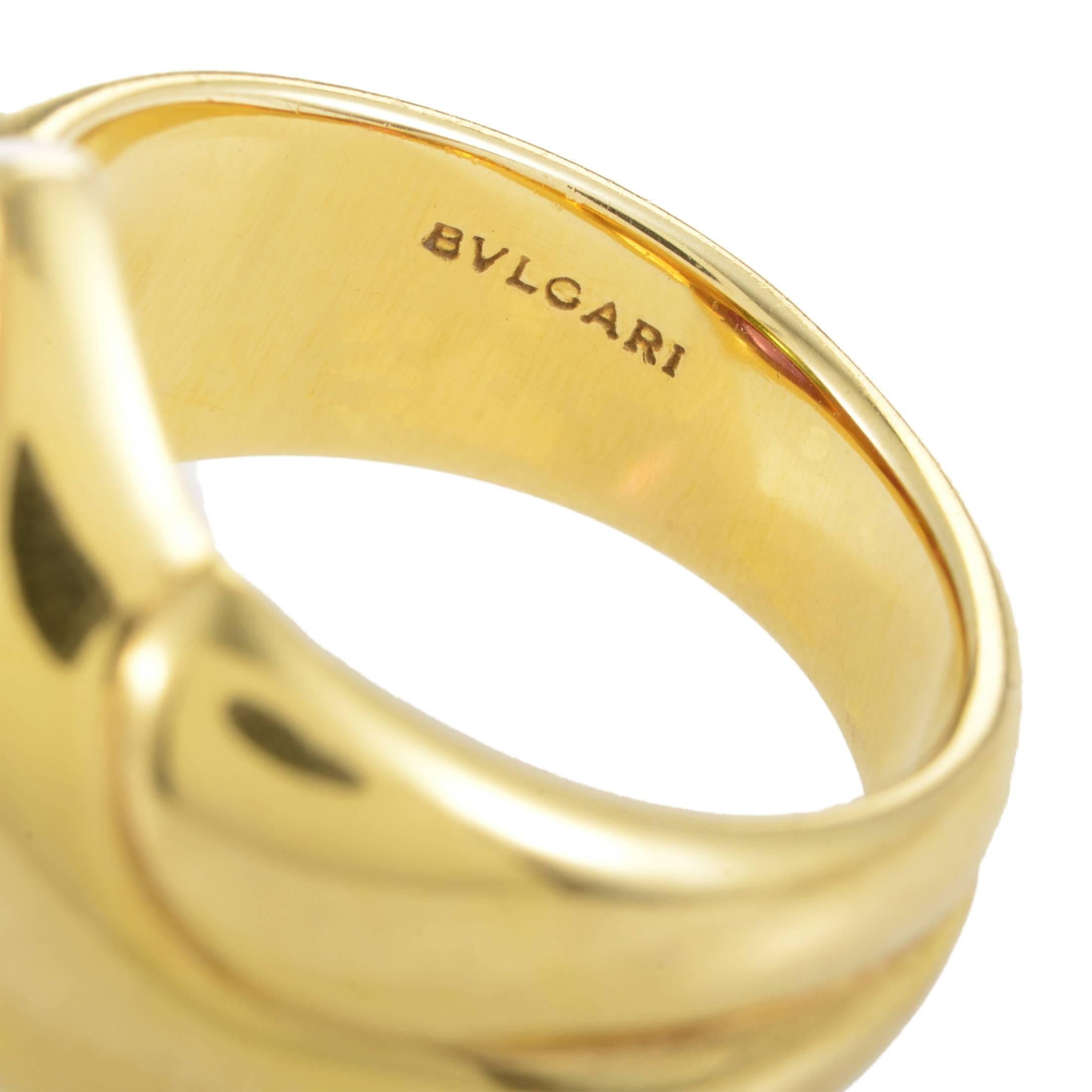 Women's Bulgari Peridot and Tourmaline Yellow Gold Heart Ring