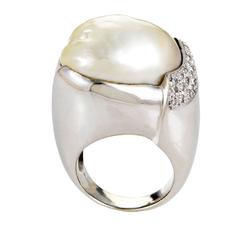 Bague en platine Mabe Pearl Diamond