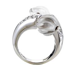 Boucheron Crystal Diamond Gold Bypass Ring