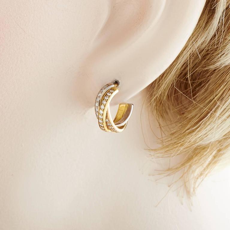 cartier 3 gold earrings