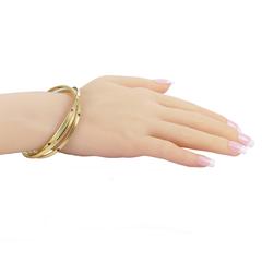 Cartier Trinity Precious Gemstone Gold Rolling Bangle Bracelet