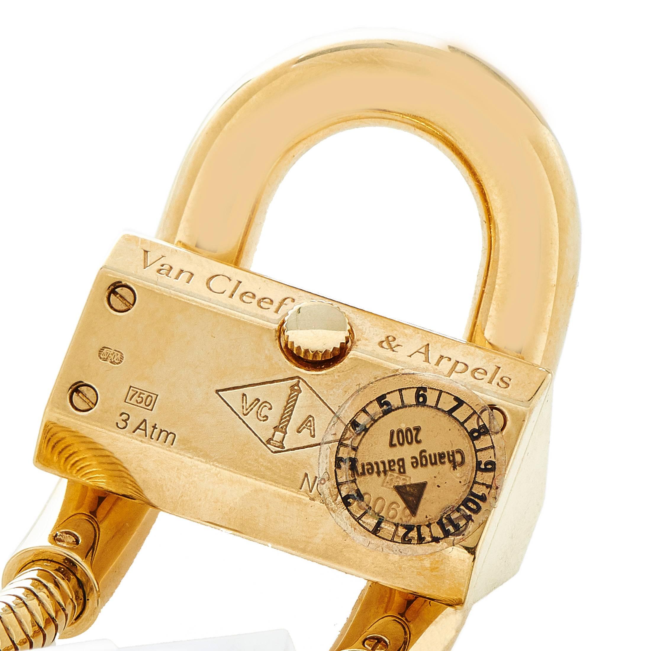 Women's Van Cleef & Arpels Ladies Yellow Gold Diamond Cadenas Quartz Wristwatch 