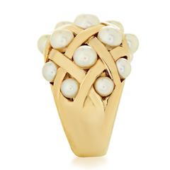 Chanel Baroque Pearl Gold Bombe Ring