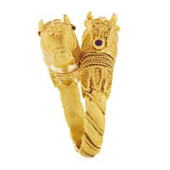 Ilias Lalaounis Ruby Gold Bulls Bypass Ring