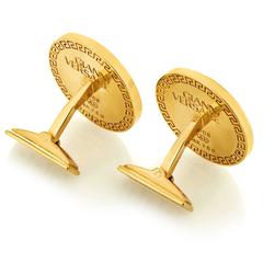 Boutons de manchette Versace en or:: émail noir et diamants