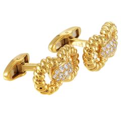 Guy Laroche Diamond Gold Cufflinks