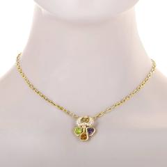Pomellato Multi Gemstone Diamond Gold Pendant Necklace