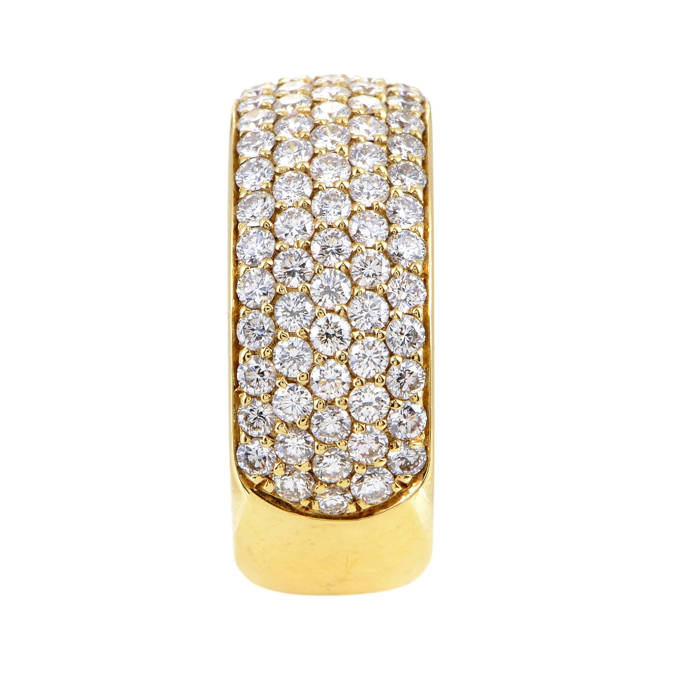 yellow gold pave band