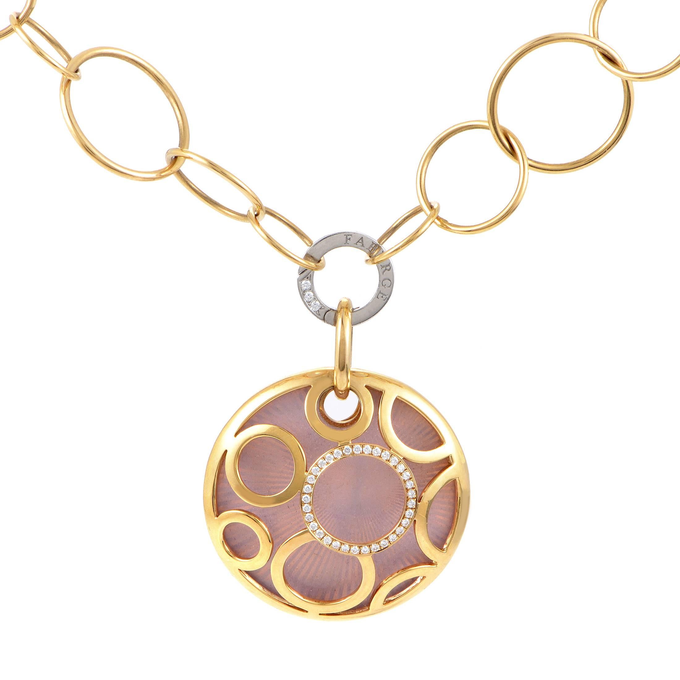 Modern Fabergé Multi-Tone Gold Diamond and Enamel Pendant Necklace