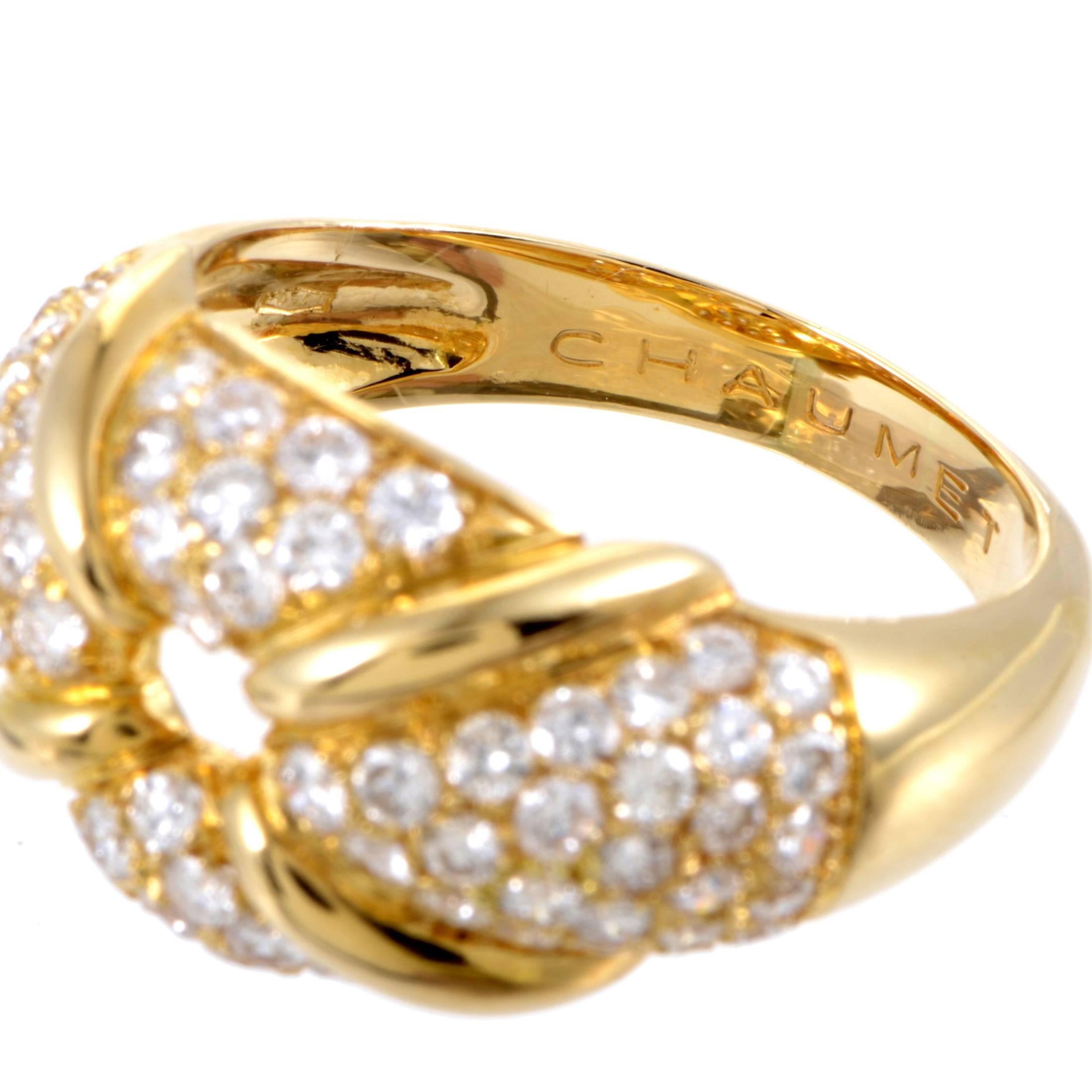 Chaumet Yellow Gold Diamond Pave Ring 1