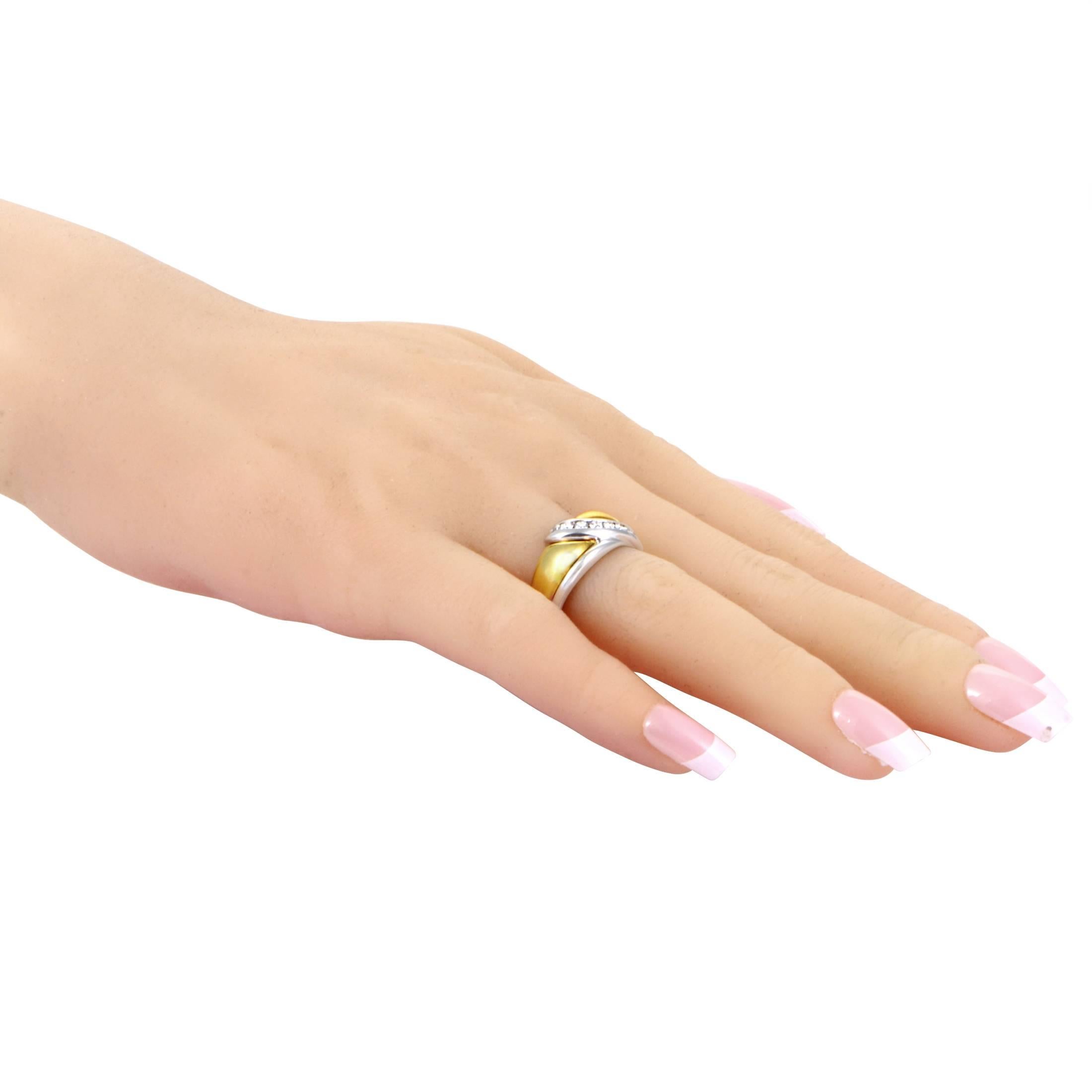Women's Damiani White and Yellow Gold Diamond Band Ring