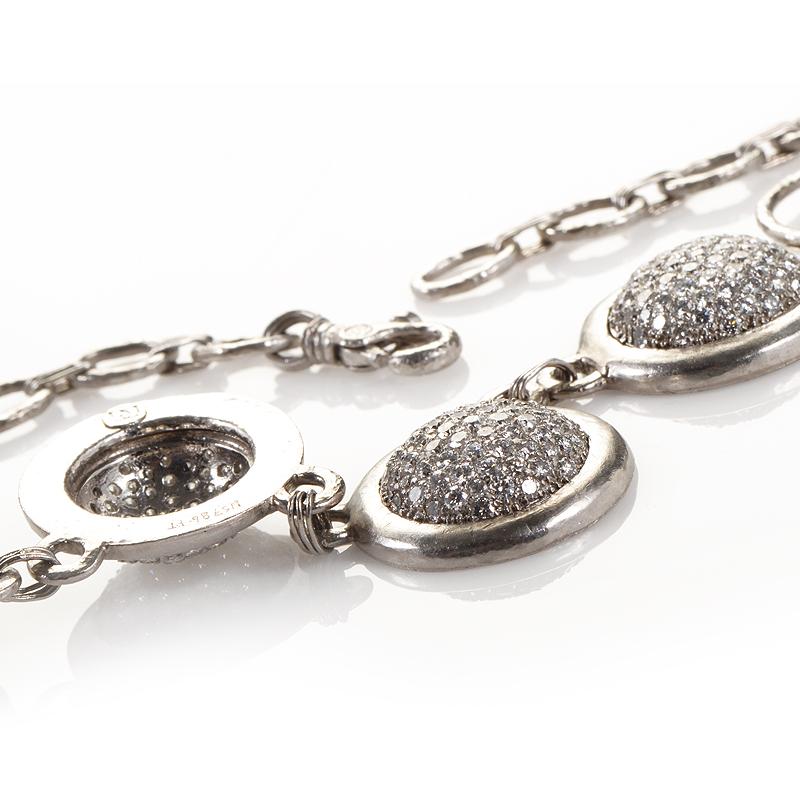 Women's Gurhan Diamond Platinum Pave Discs Necklace