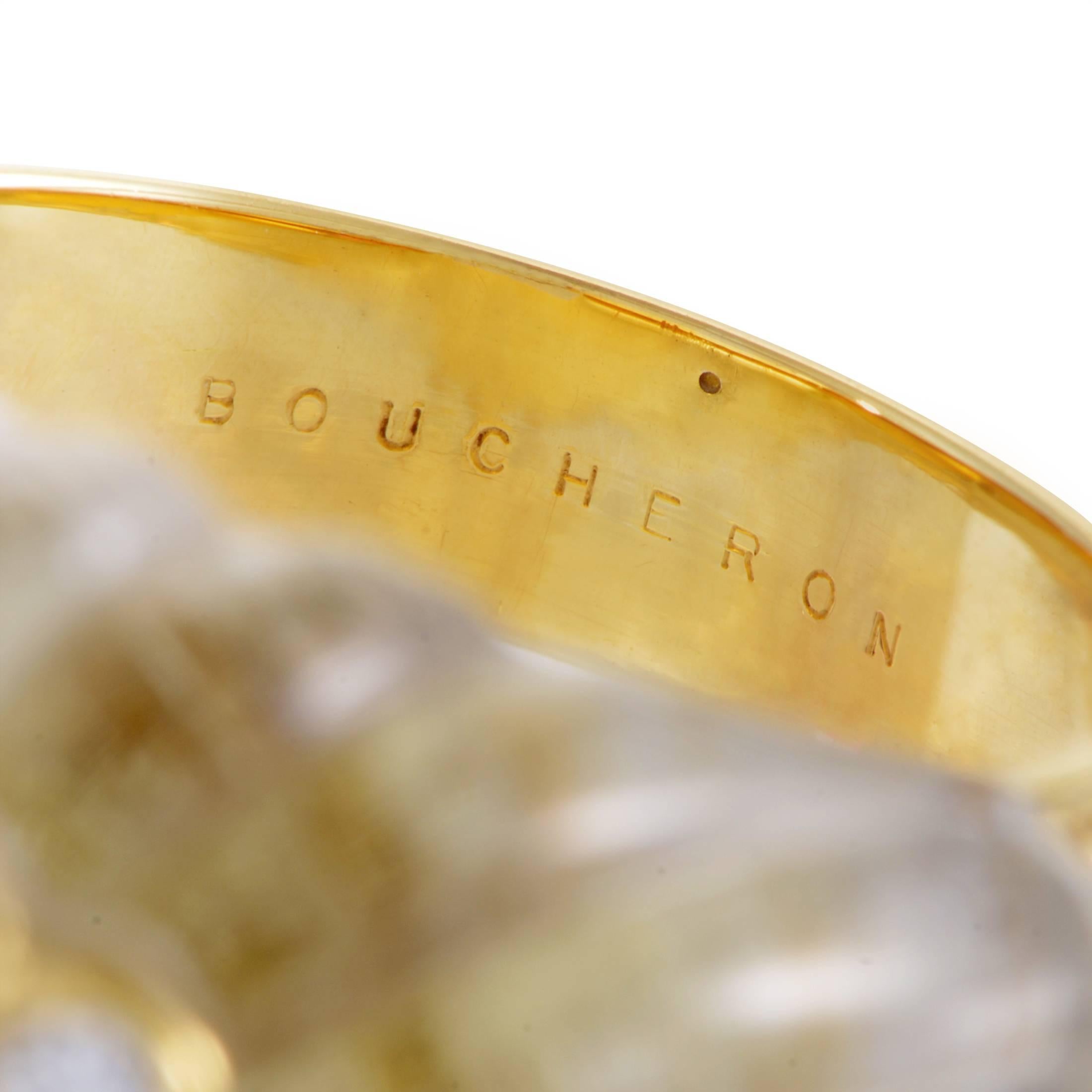 Boucheron Yellow Gold Crystal and Precious Gemstone Ring 1