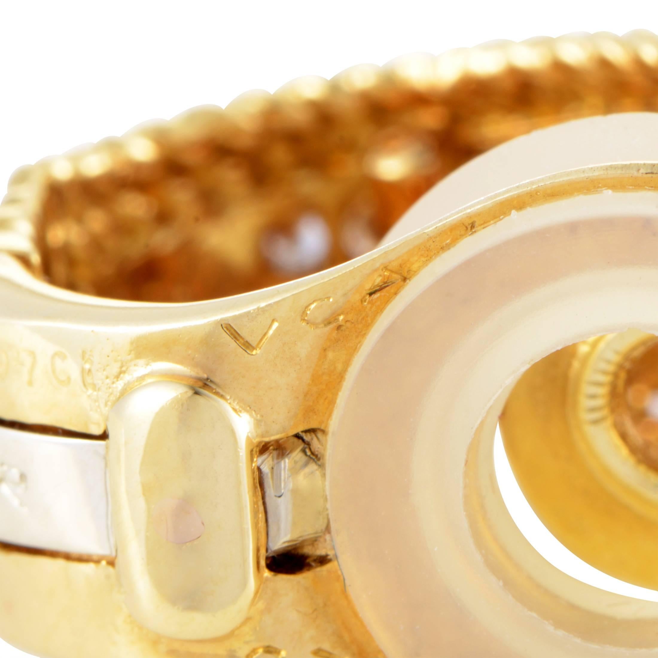Women's Van Cleef & Arpels Yellow Gold Diamond Clip-on Earrings