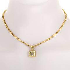 Chopard Happy Diamonds Yellow Gold Square Pendant Necklace