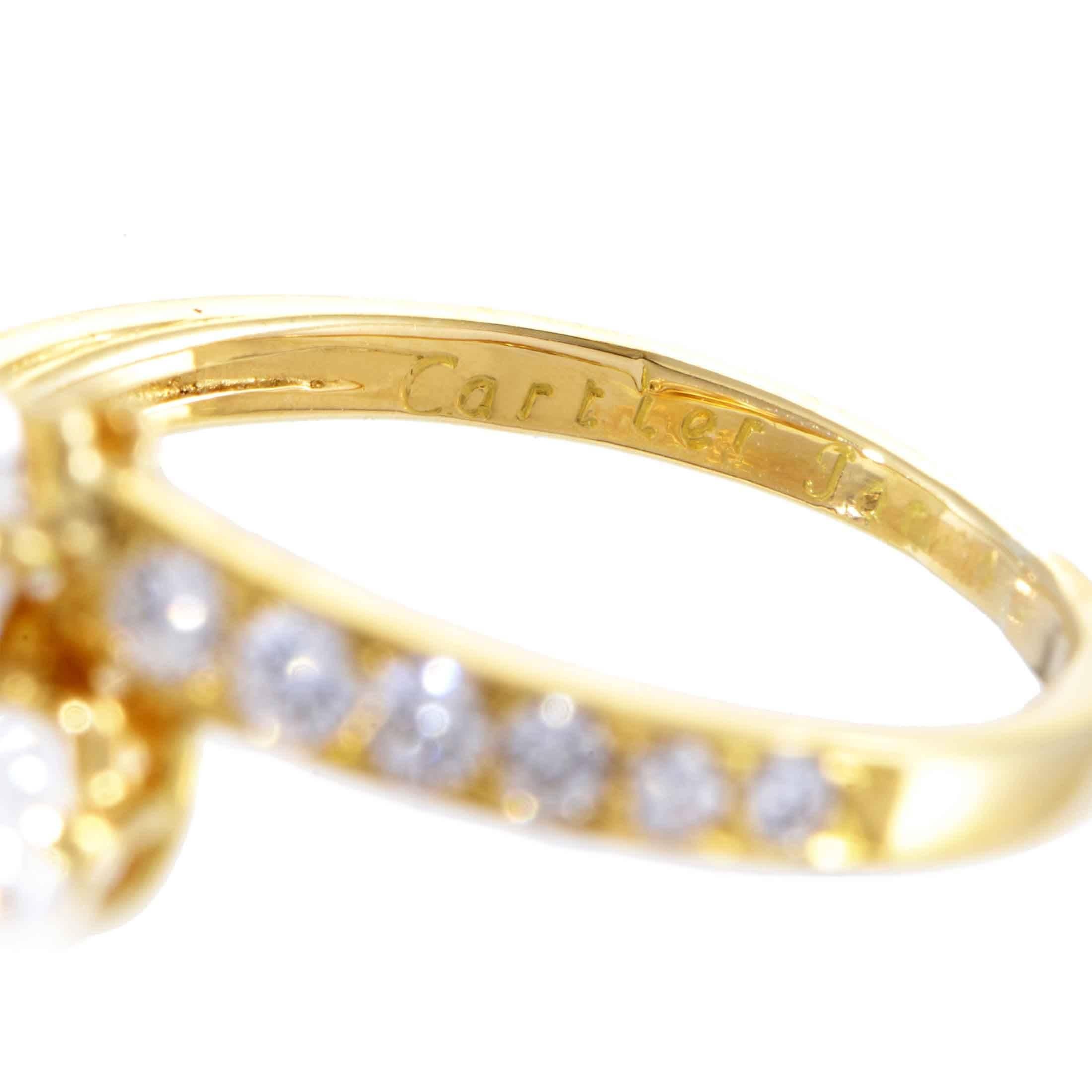 Women's Cartier Marquise and Round Diamond Yellow Gold Bypass Ring
