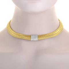 Roberto Coin Primavera Multi-Tone Gold and Diamond Choker Necklace