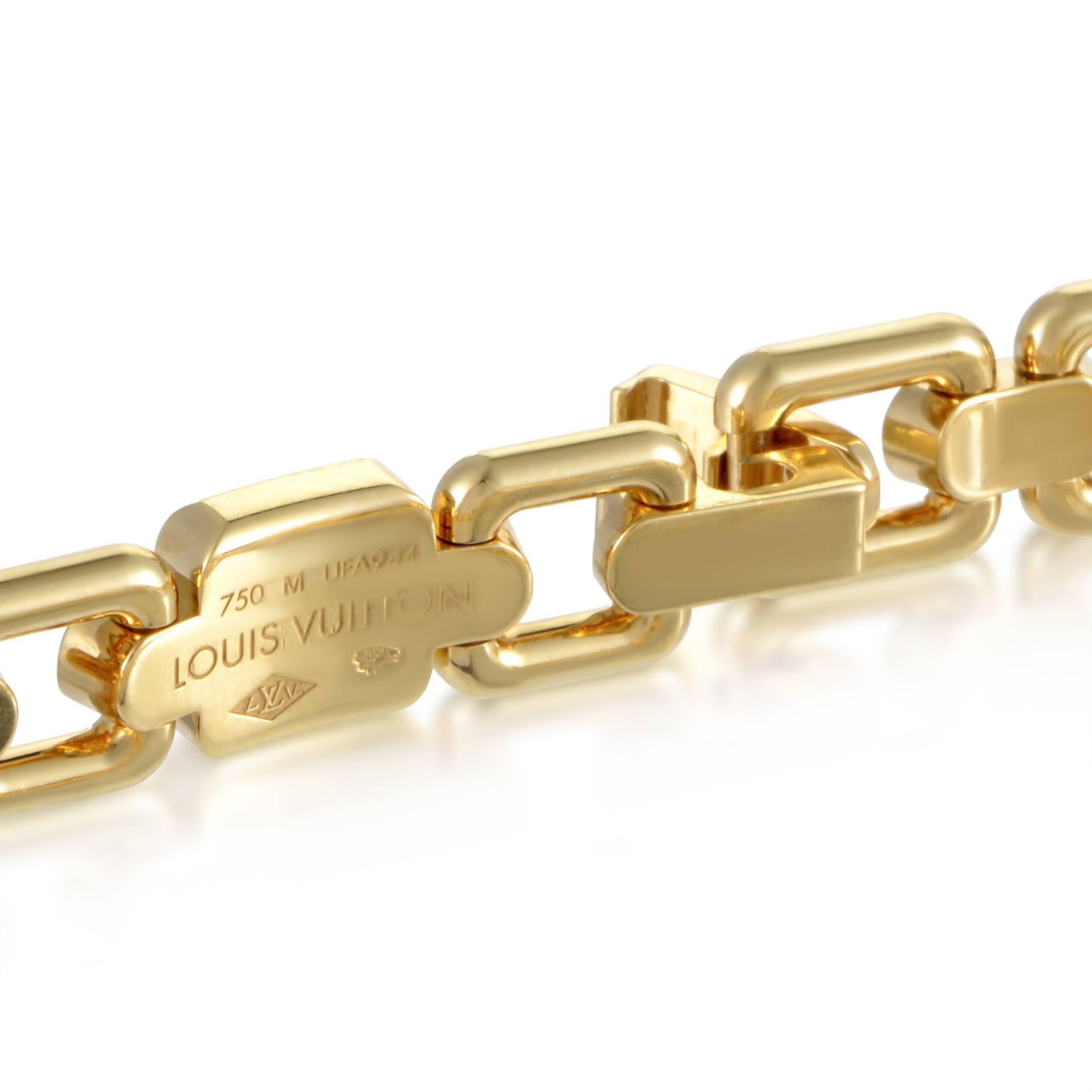 Louis Vuitton Yellow Gold Chain Link Bracelet In Excellent Condition In Southampton, PA
