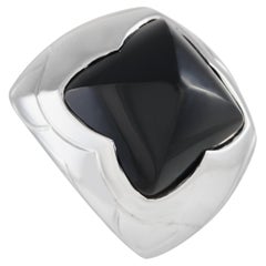 Bvlgari 18 Karat Weißgold Onyx Pyramidenring