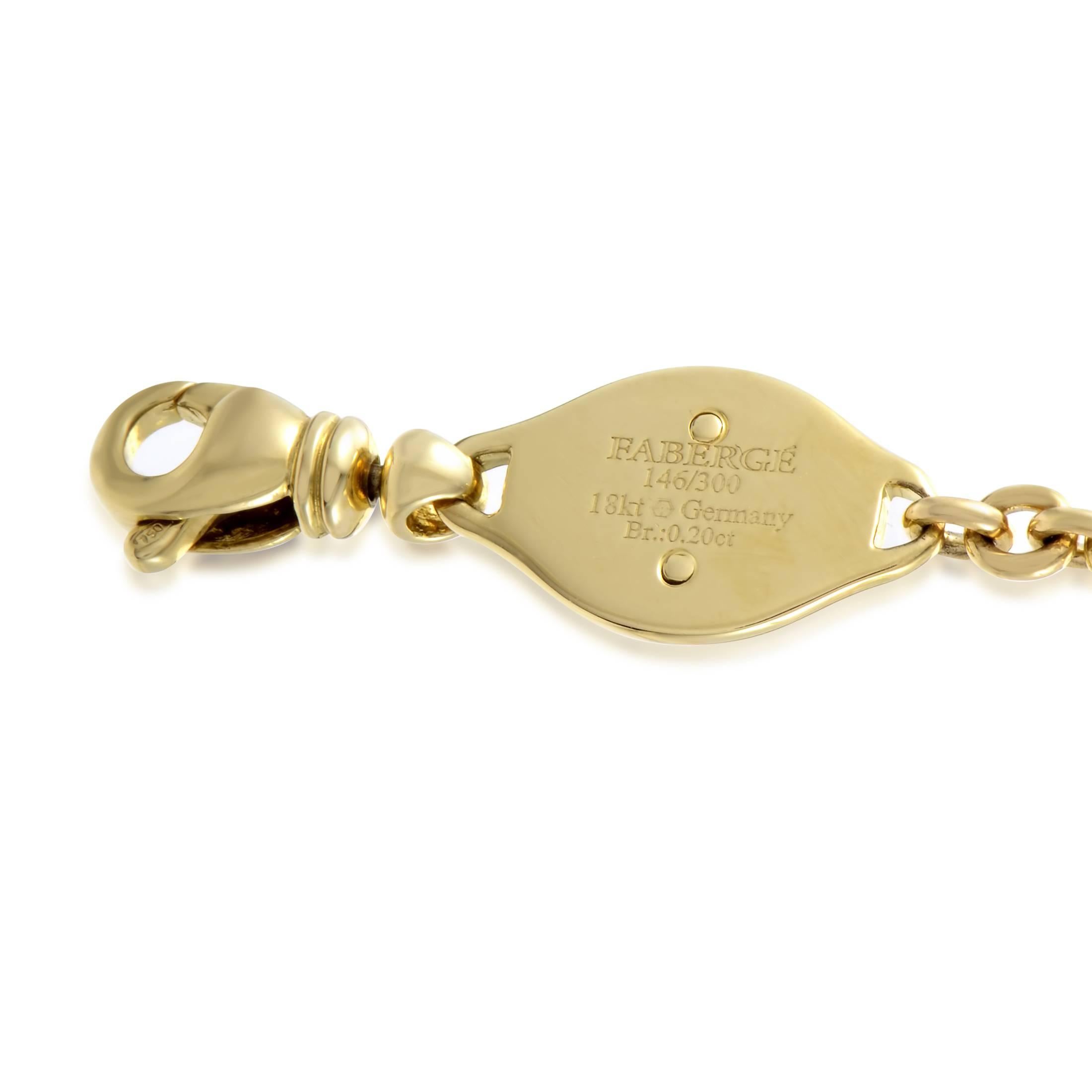 Women's Faberge Diamond Enameled Yellow Gold Bracelet