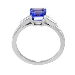 Tiffany & Co. Tapered Diamond Baguette Tanzanite Platinum Ring