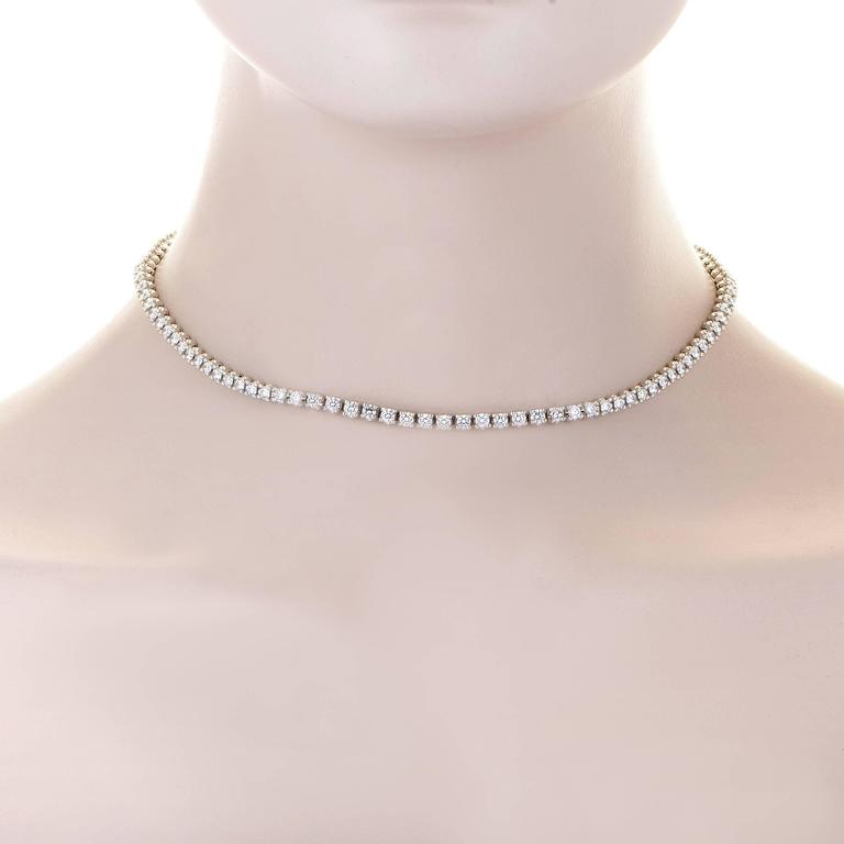 Bulgari Diamond White Gold Tennis Collar Necklace at 1stDibs | white gold  collar necklace, tennis bulgari