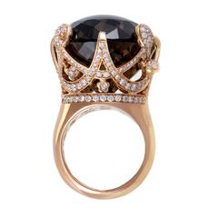 Pasquale Bruni Sissi Diamond Smoky Quartz Gold Ring