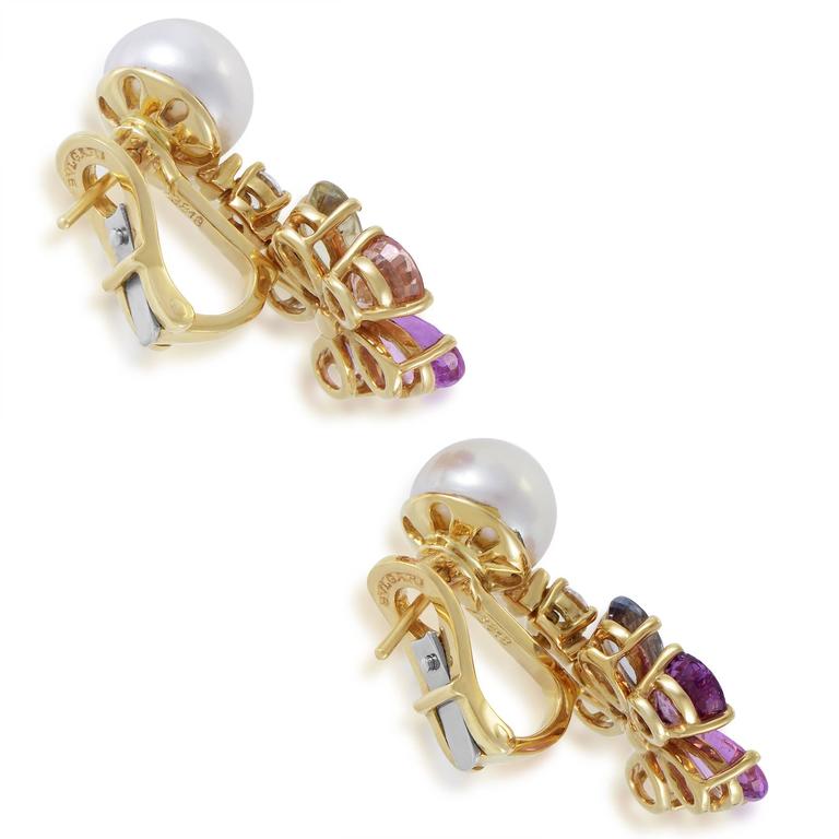 Bulgari Pearl Shire Diamond Gold Flower Earrings At 1stdibs Bulgari Pearl Shire Diamond Gold Flower Earrings In Excellent Condition For Southhampton Pa