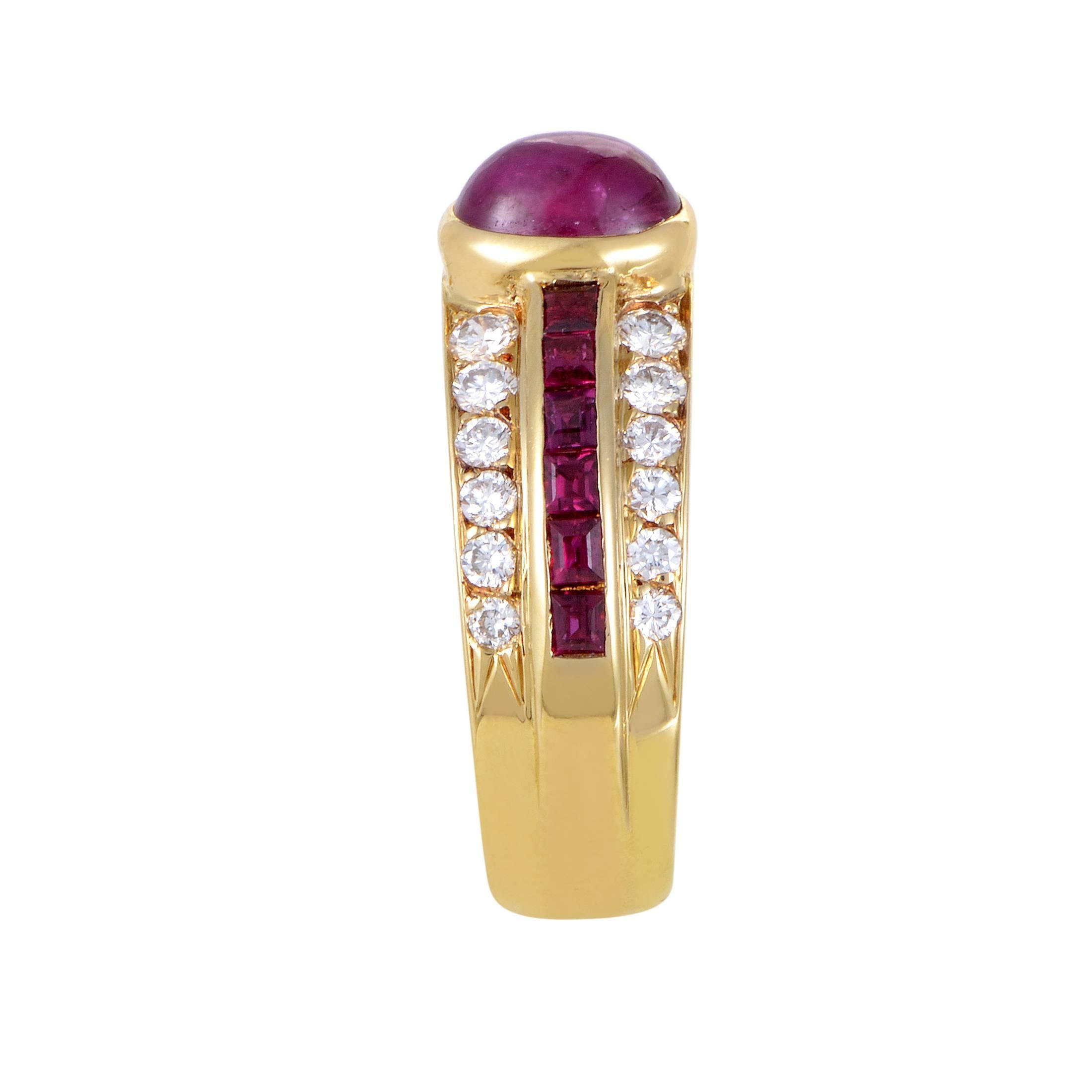 Van Cleef & Arpels Ruby Diamond Gold Ring In Excellent Condition In Southampton, PA