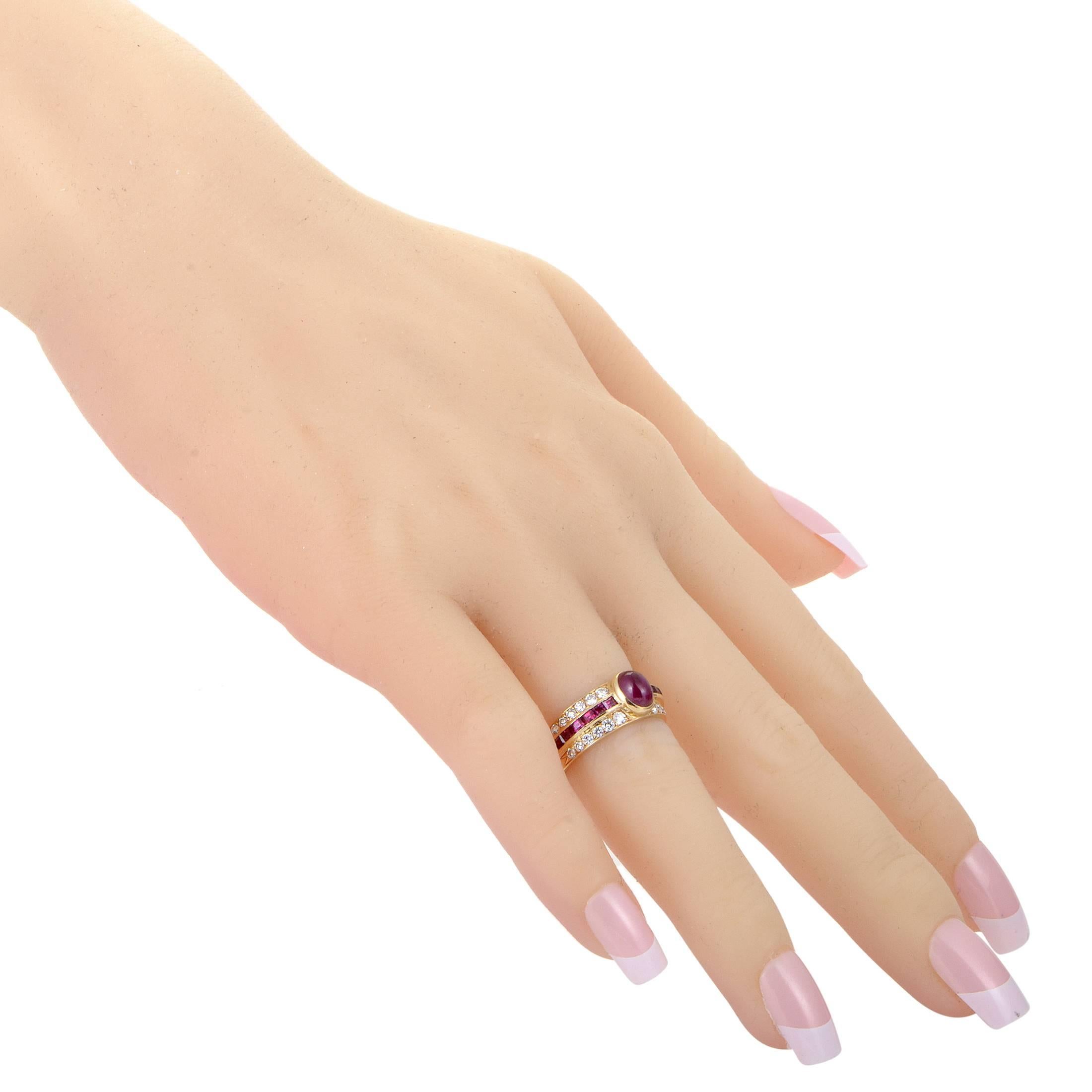 Women's Van Cleef & Arpels Ruby Diamond Gold Ring