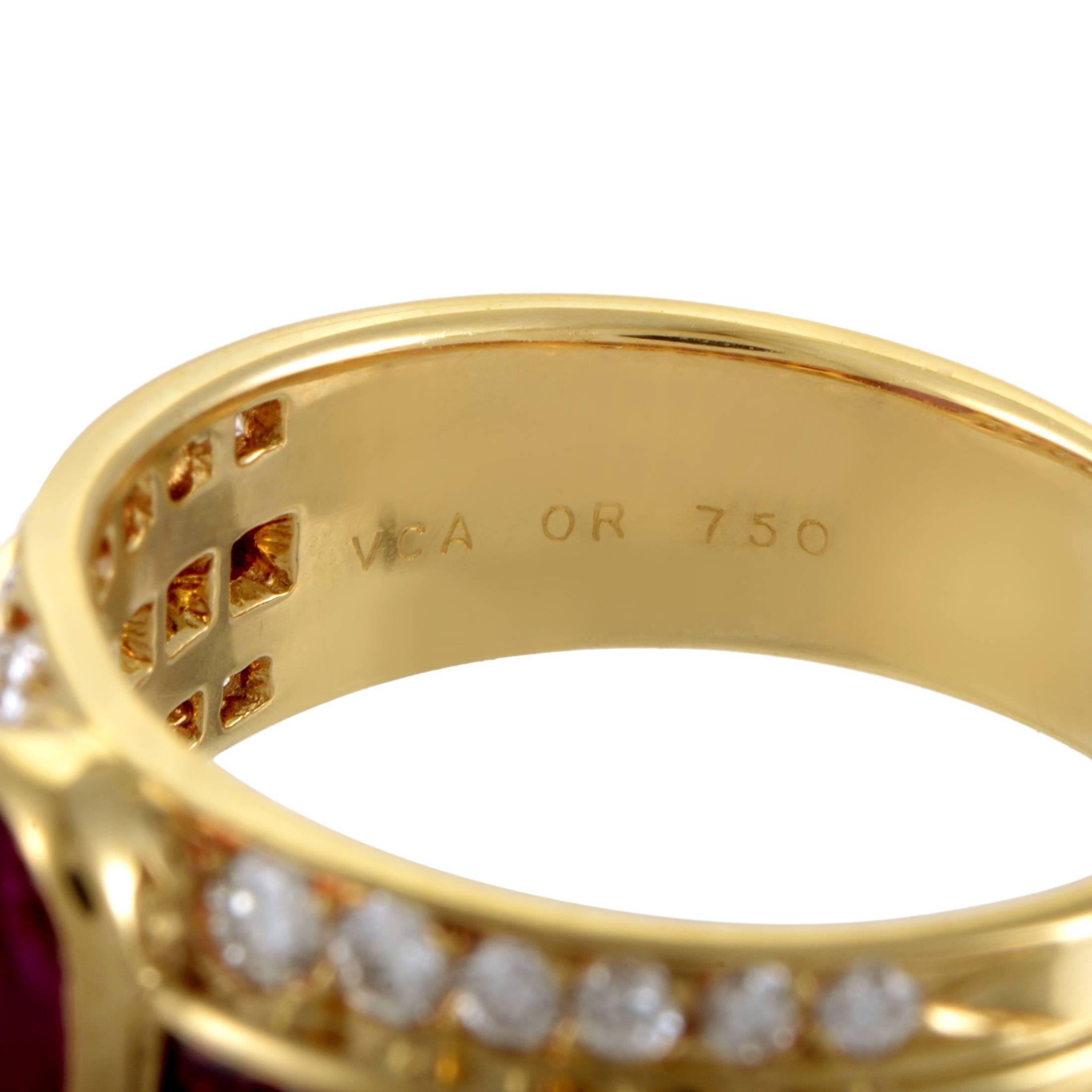 Van Cleef & Arpels Ruby Diamond Gold Ring 1