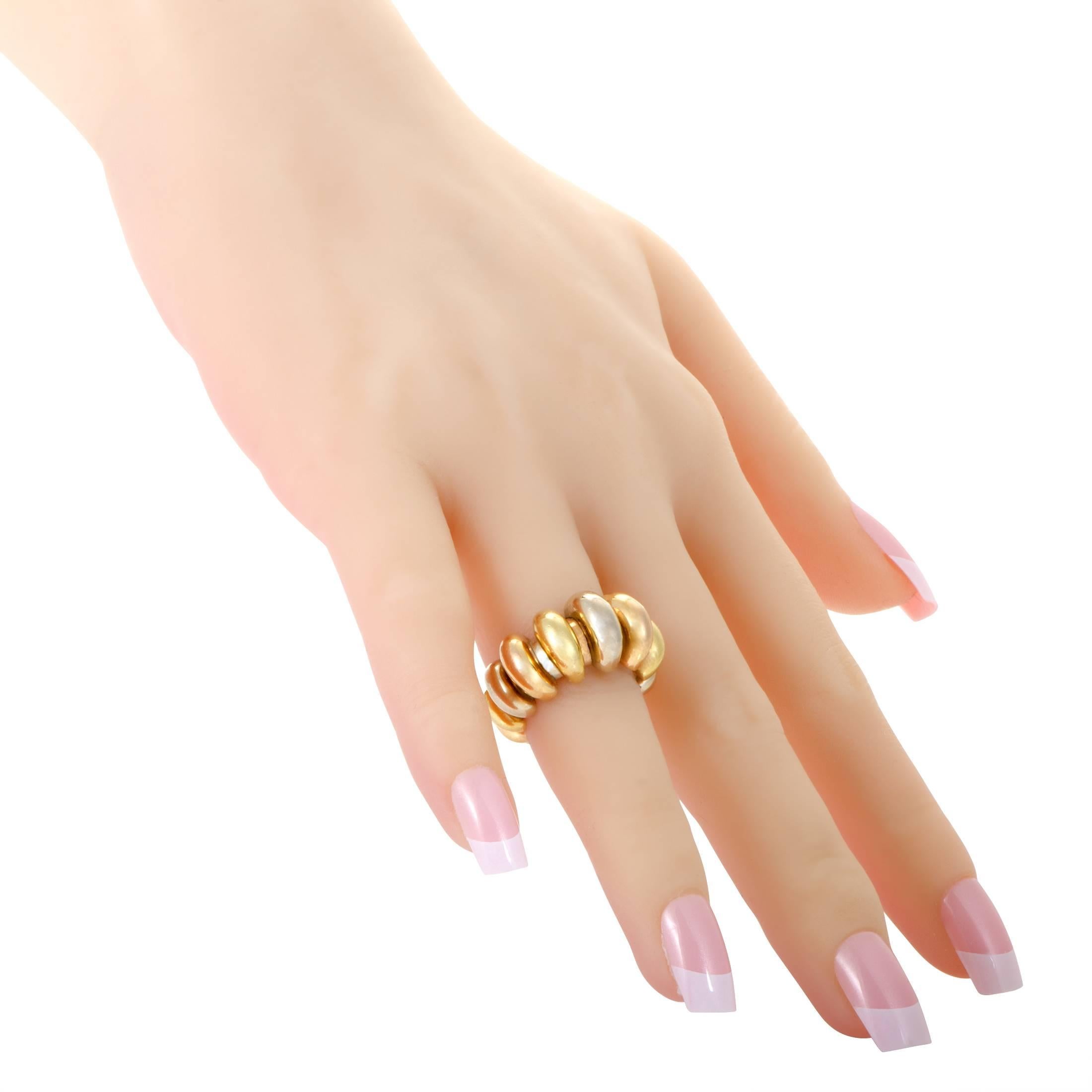 Women's Bulgari Celtica Three Color Gold Band Ring