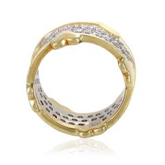 Tiffany & Co. Schlumberger Diamond Pave Gold Band Ring